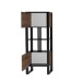 Stauraumschrank >Nordi< in Okapi-Nuss, Schwarz - 62x163,3x38,9cm (BxHxT)