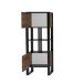 Stauraumschrank >Nordi< in Okapi-Nuss, Schwarz - 62x163,3x38,9cm (BxHxT)