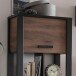 Stauraumschrank >Nordi< in Okapi-Nuss, Schwarz - 62x163,3x38,9cm (BxHxT)