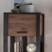 Stauraumschrank >Nordi< in Okapi-Nuss, Schwarz - 62x163,3x38,9cm (BxHxT)