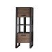 Stauraumschrank >Nordi< in Okapi-Nuss, Schwarz - 62x163,3x38,9cm (BxHxT)