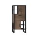 Stauraumschrank >Nordi< in Okapi-Nuss, Schwarz - 74,8x163,3x39cm (BxHxT)