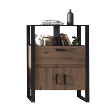 Barschrank >Nordi< in Okapi-Nuss, Schwarz -...