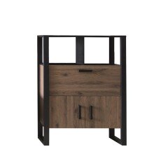 Barschrank >Nordi< in Okapi-Nuss, Schwarz -...