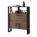 Barschrank >Nordi< in Okapi-Nuss, Schwarz - 100,3x133,4x38,9cm (BxHxT)