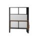 Barschrank >Nordi< in Okapi-Nuss, Schwarz - 100,3x133,4x38,9cm (BxHxT)