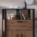 Barschrank >Nordi< in Okapi-Nuss, Schwarz - 100,3x133,4x38,9cm (BxHxT)
