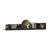 Wandboard >Nordi< in Schwarz - 150x25x23,8cm (BxHxT)