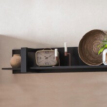 Wandboard >Nordi< in Schwarz - 150x25x23,8cm (BxHxT)