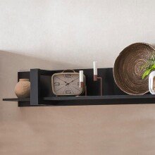 Wandboard >Nordi< in Schwarz - 150x25x23,8cm (BxHxT)