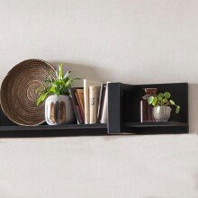 Wandboard >Nordi< in Schwarz - 150x25x23,8cm (BxHxT)