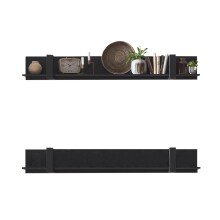 Wandboard >Nordi< in Schwarz - 150x25x23,8cm (BxHxT)