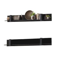 Wandboard >Nordi< in Schwarz - 180x25x23,8cm (BxHxT)