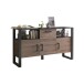 Sideboard >Nordi< in Okapi-Nuss, Schwarz - 159,9x89,7x44,7cm (BxHxT)