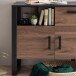Sideboard >Nordi< in Okapi-Nuss, Schwarz - 159,9x89,7x44,7cm (BxHxT)