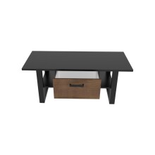 Couchtisch >Nordi< in Okapi-Nuss, Schwarz -...