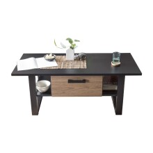 Couchtisch >Nordi< in Okapi-Nuss, Schwarz - 110x47,8x65cm (BxHxT)