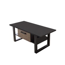 Couchtisch >Nordi< in Okapi-Nuss, Schwarz - 110x47,8x65cm (BxHxT)