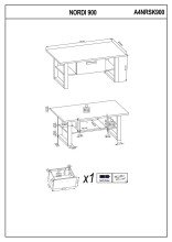Couchtisch >Nordi< in Okapi-Nuss, Schwarz - 110x47,8x65cm (BxHxT)