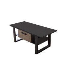 Couchtisch >Nordi< in Okapi-Nuss, Schwarz - 110x47,8x65cm (BxHxT)