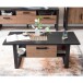 Couchtisch >Nordi< in Okapi-Nuss, Schwarz - 110x47,8x65cm (BxHxT)