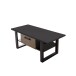 Couchtisch >Nordi< in Okapi-Nuss, Schwarz - 110x47,8x65cm (BxHxT)