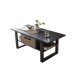 Couchtisch >Nordi< in Okapi-Nuss, Schwarz - 110x47,8x65cm (BxHxT)