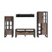 Wohnwand >Nordi< in Schwarz/Nuss - 385,4x200,1x43,1cm (BxHxT)