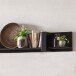 Wohnwand >Nordi< in Okapi-Nuss, Schwarz - 385,4x200,1x43,1cm (BxHxT)