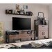 Wohnwand >Nordi< in Schwarz/Nuss - 295,6x177,6x43,1cm (BxHxT)