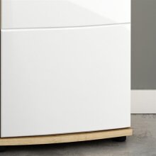 Sideboard >Polo< in Grandson-Eiche, Hochglanz-Weiß - 160x84x41,6cm (BxHxT)