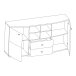 Sideboard >Polo< in Grandson-Eiche, Hochglanz-Weiß - 160x84x41,6cm (BxHxT)
