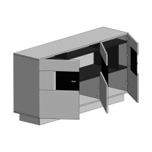 Sideboard >Sensis< in Weiß, Hochglanz-Weiß - 160x85x43cm (BxHxT)