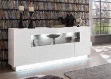 Sideboard >Sensis< in Weiß, Hochglanz-Weiß - 160x85x43cm (BxHxT)