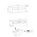 TV-Board >Sinus< in (Hochglanz)-Weiß, Grandson-Eiche - 150x51,3x46,4cm (BxHxT)