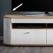 TV-Board >Sinus< in (Hochglanz)-Weiß, Grandson-Eiche - 150x51,3x46,4cm (BxHxT)