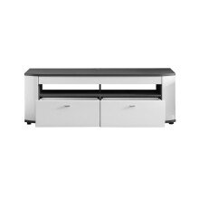 TV-Board >Isla< in (Hochglanz-)Weiß, Anthrazit - 150x51,3x46,4cm (BxHxT)