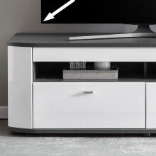 TV-Board >Isla< in (Hochglanz-)Weiß, Anthrazit - 150x51,3x46,4cm (BxHxT)