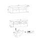 TV-Board >Isla< in (Hochglanz-)Weiß, Anthrazit - 150x51,3x46,4cm (BxHxT)