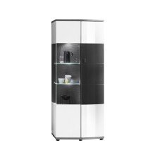 Vitrine >Isla< in (Hochglanz-)Weiß, Anthrazit...