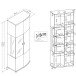 Vitrine >Isla< in (Hochglanz-)Weiß, Anthrazit - 70x177,5x37,3cm (BxHxT)