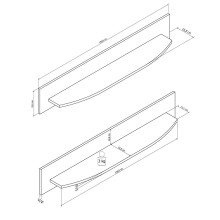 Wandboard >Isla< in Anthrazit - 150x25x23,8cm (BxHxT)