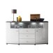 Sideboard >Isla< in (Hochglanz-)Weiß, Anthrazit - 160x86,8x31,4cm (BxHxT)