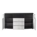 Sideboard >Isla< in (Hochglanz-)Weiß, Anthrazit - 160x86,8x31,4cm (BxHxT)
