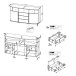 Sideboard >Isla< in (Hochglanz-)Weiß, Anthrazit - 160x86,8x31,4cm (BxHxT)