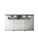 Sideboard >Isla< in (Hochglanz-)Weiß, Anthrazit - 160x86,8x31,4cm (BxHxT)