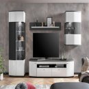 Wohnwand >Isla< in (Hochglanz-)Weiß, Anthrazit - 340x200x46,4cm (BxHxT)