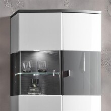 Wohnwand >Isla< in (Hochglanz-)Weiß, Anthrazit - 340x200x46,4cm (BxHxT)