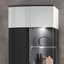 Wohnwand >Isla< in (Hochglanz-)Weiß, Anthrazit - 340x200x46,4cm (BxHxT)