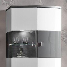 Wohnwand >Isla< in (Hochglanz-)Weiß, Anthrazit - 340x200x46,4cm (BxHxT)